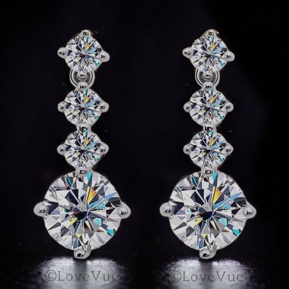 Jewelry - Certified 2.6ct. t.w. Diamond Brilliant Cut Dangle Drop Earrings